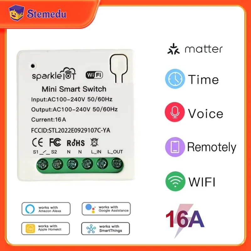 Home Automation Tutorial - 16A Matter WIFI Smart Switch Automatisierungsrelais